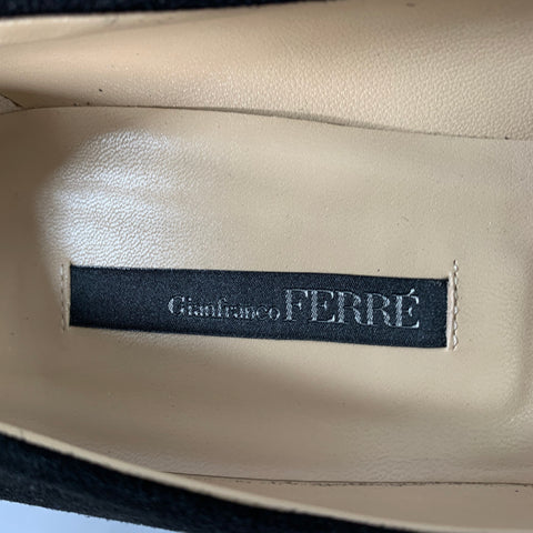 GIANFRANCO FERRE Size 9 Black Suede Platform Pumps