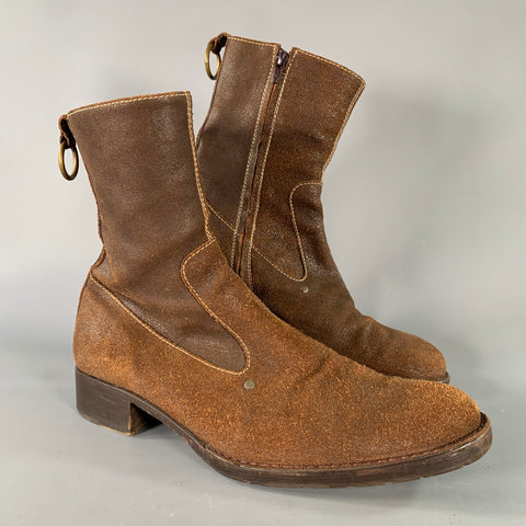 HENRY BEGUELIN Size 9 Brown Suede Zip Boots