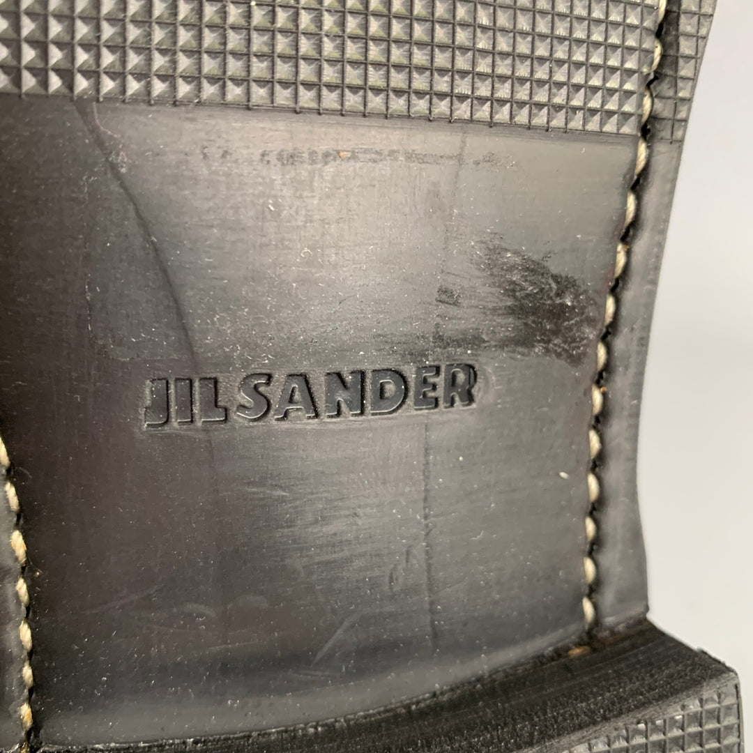 JIL SANDER Size 7 Black Leather Lace Up Shoes