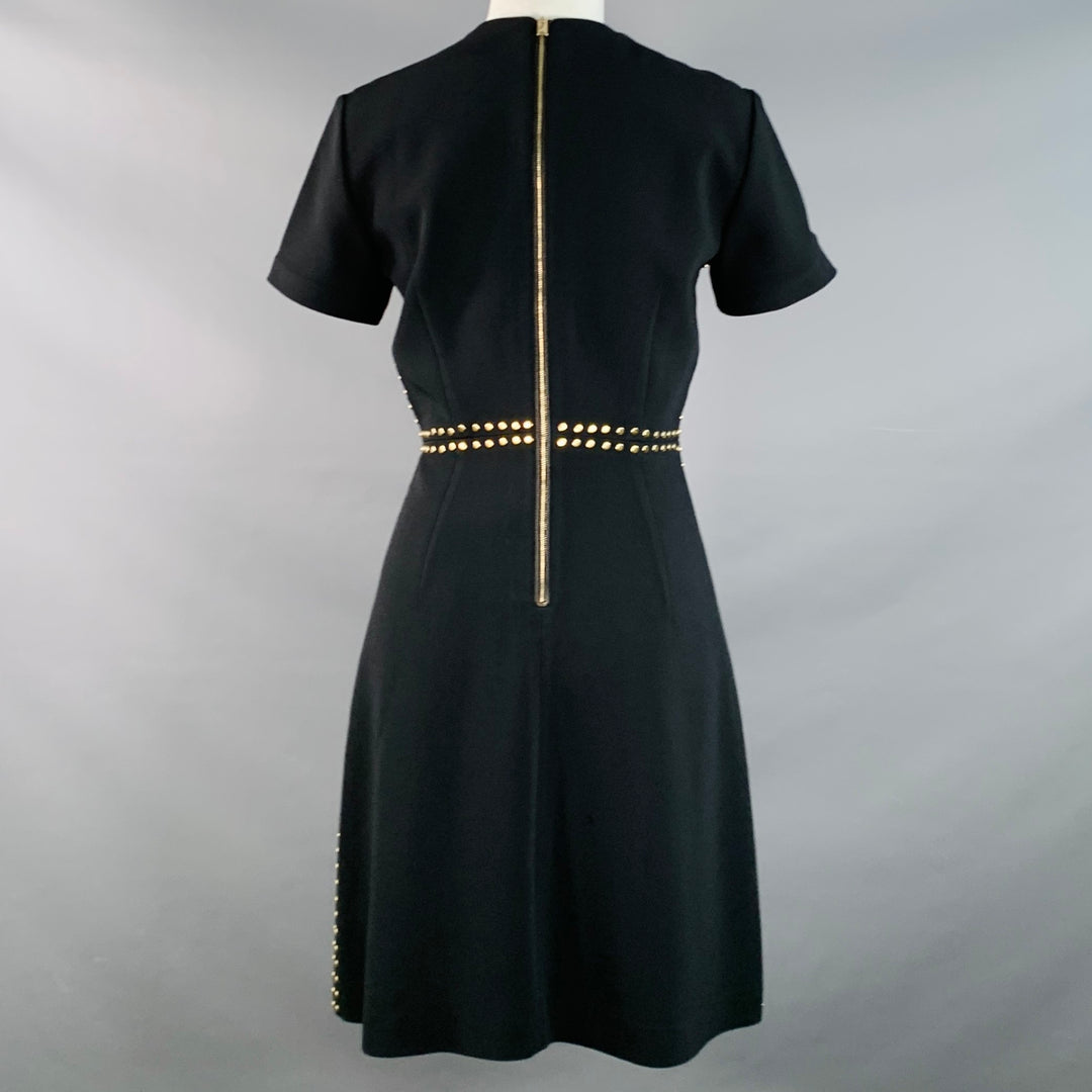slim fit dress slacks BURBERRY Size 6 Black Gold Viscose Blend Studded Shift Dress – Sui Generis  Designer Consignment