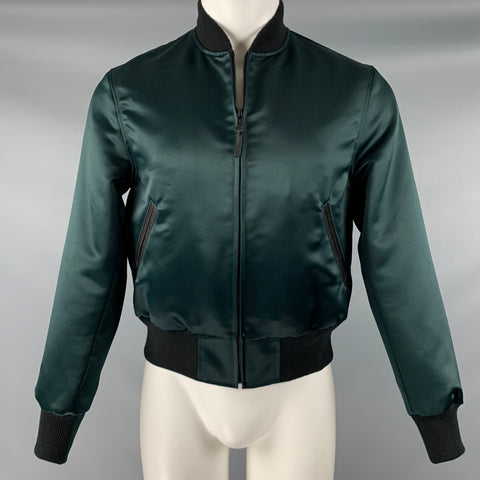 GOLDEN BEAR Talla XS Chaqueta bomber de satén verde negro