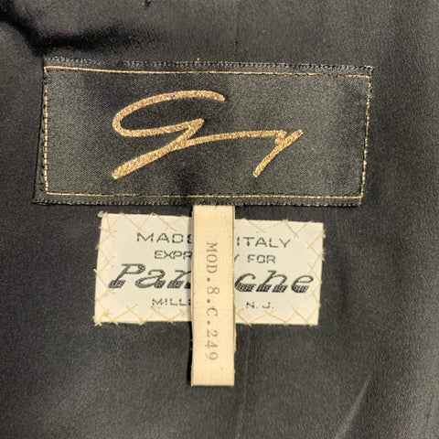 GENNY Size 8 Black Gold Taffeta Embroidered Bolero Jacket