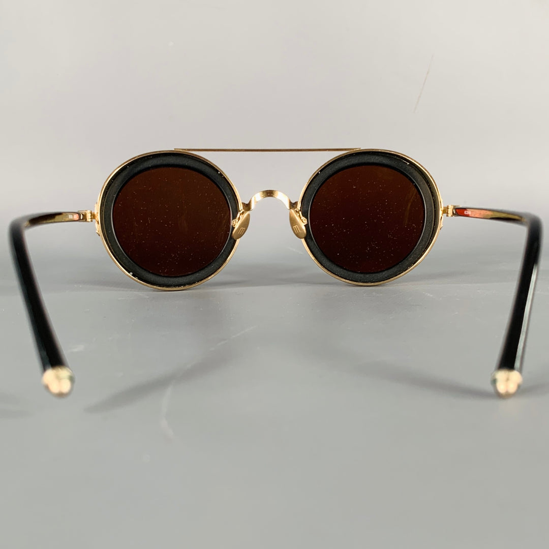 MATSUDA M3080 Black Gold Acetate Sunglasses