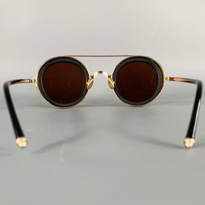 MATSUDA M3080 Black Gold Acetate Sunglasses