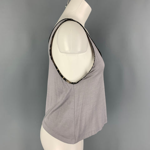PHILLIP LIM Size XS Grey Lilac Silk Wool Tank Casual Top
