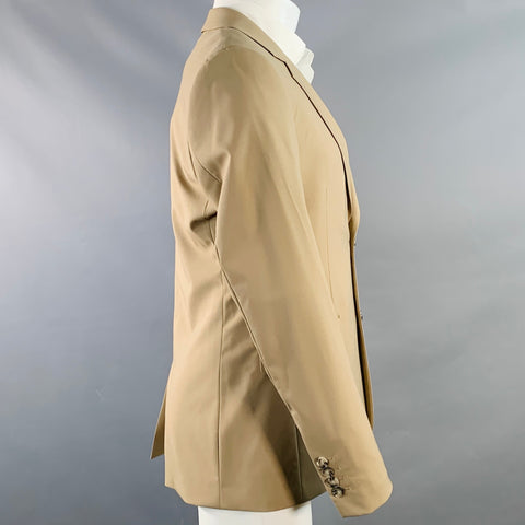 SANDRO Size 38 Beige Virgin Wool Blend Notch Lapel Sport Coat