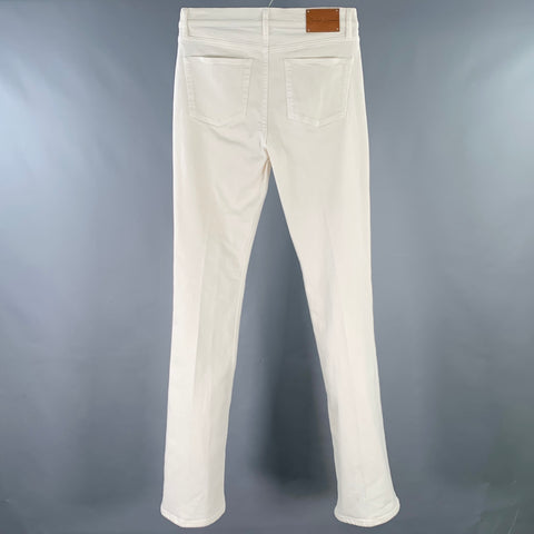 RALPH LAUREN Size 29 White Twill Cotton Blend Bootcut Five Pockets Jeans
