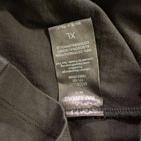 RAF SIMONS Size XL Black White Graphic Cotton Oversized Tshirt