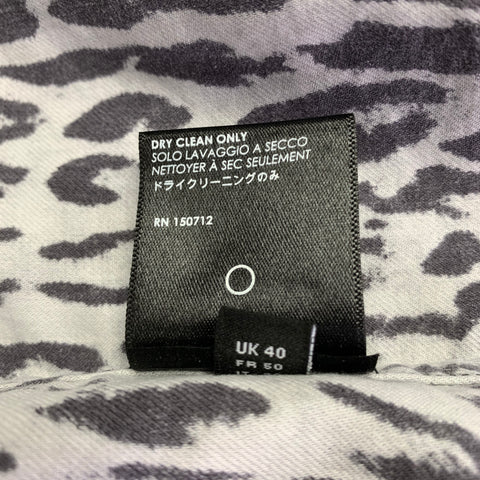 AMIRI Size L Grey Black Animal Print Cotton Button Up Long Sleeve Shirt