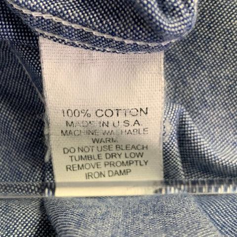 GITMAN BROS Size M Blue Oxford One Pocket Long Sleeve Shirt