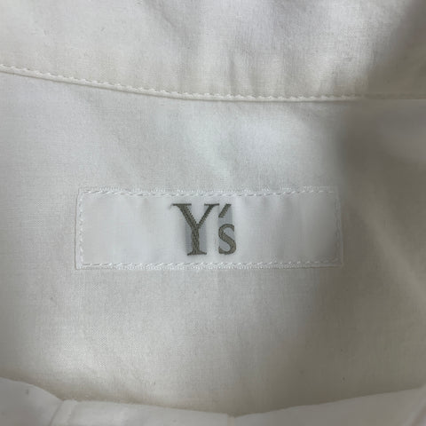 Y's by YOHJI YAMAMOTO Size M White Cotton Short Sleeve Casual Top