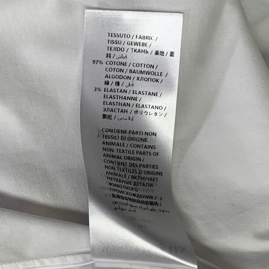 ALEXANDER MCQUEEN Size L White Cotton Blend Curved Cutaway Button Up Long Sleeve Shirt