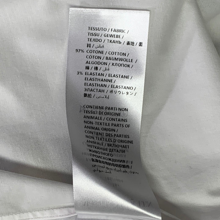 ALEXANDER MCQUEEN Size L White Cotton Blend Curved Cutaway Button Up Long Sleeve Shirt