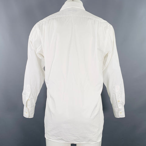 BURBERRY LONDON Size S White Cotton One Pocket Long Sleeve Shirt