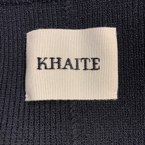 KHAITE Size XS Black Viscose Blend Rib Knit Sleeveless Casual Top