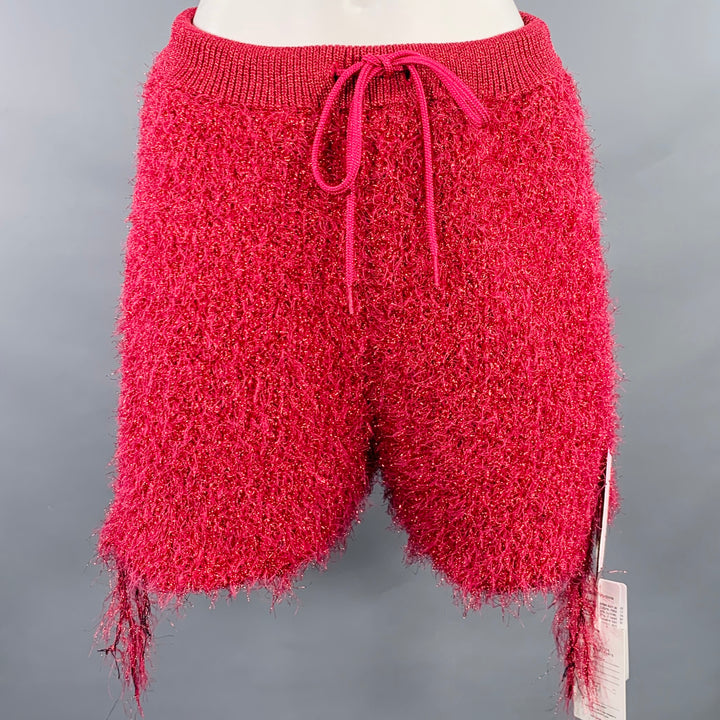 DOUBLET Size S Pink Polyester Blend Shaggy Knit Drawstring Shorts