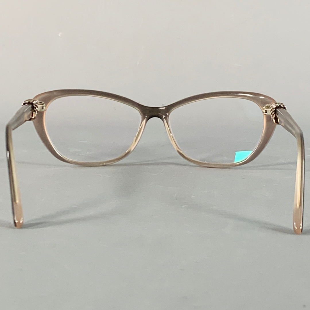 DAVID YURMAN Black Beige Embellished Acetate Narrow Cat Eye Frames Eyewear