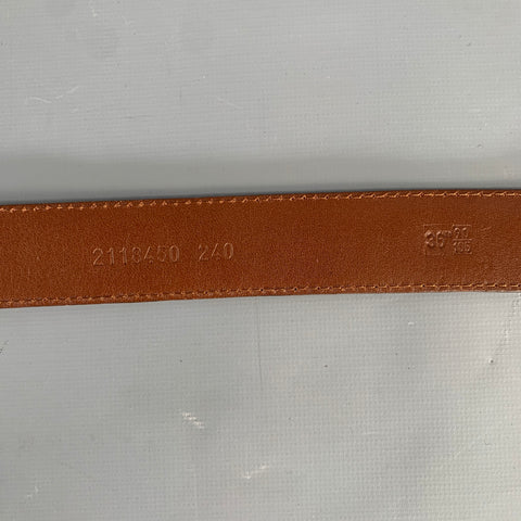 RALPH LAUREN Size 36 Brown Textured Alligator Leather Sterling Silver Belt
