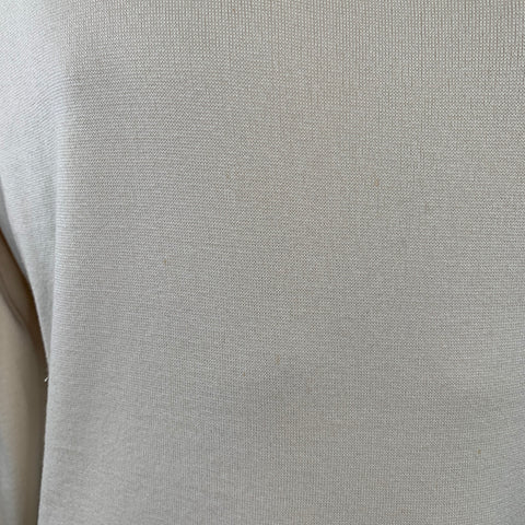 PIACENZA 1733 Size XXXL Cream Silk Cotton Crew Neck Pullover