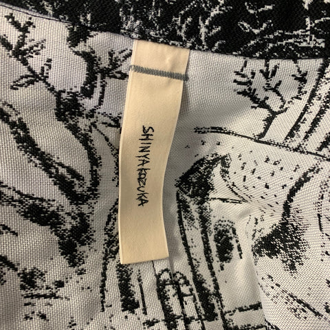 SHINYA KOZUKA Size M Black White Jacquard Polyester Cotton Jacket
