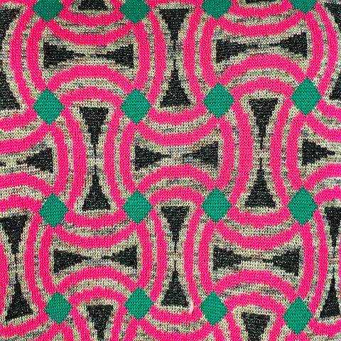 DRIES VAN NOTEN Size L Pink Green Black Cotton Blend Abstract Pullover