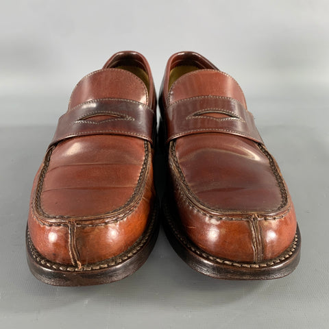 JIL SANDER Size 8 Burgundy Leather Loafer