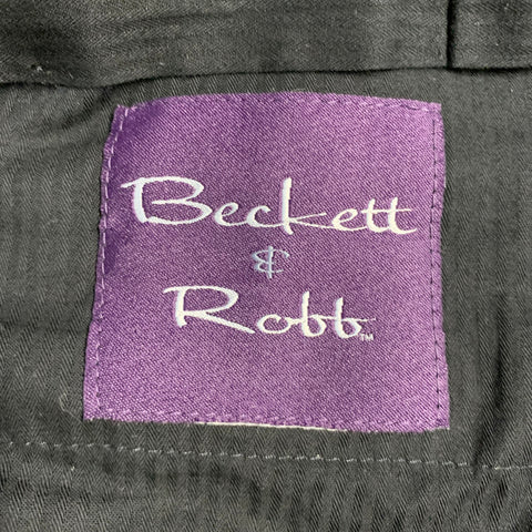 BECKETT & ROBB Size 34 Navy Virgin Wool Flat Front Dress Pants