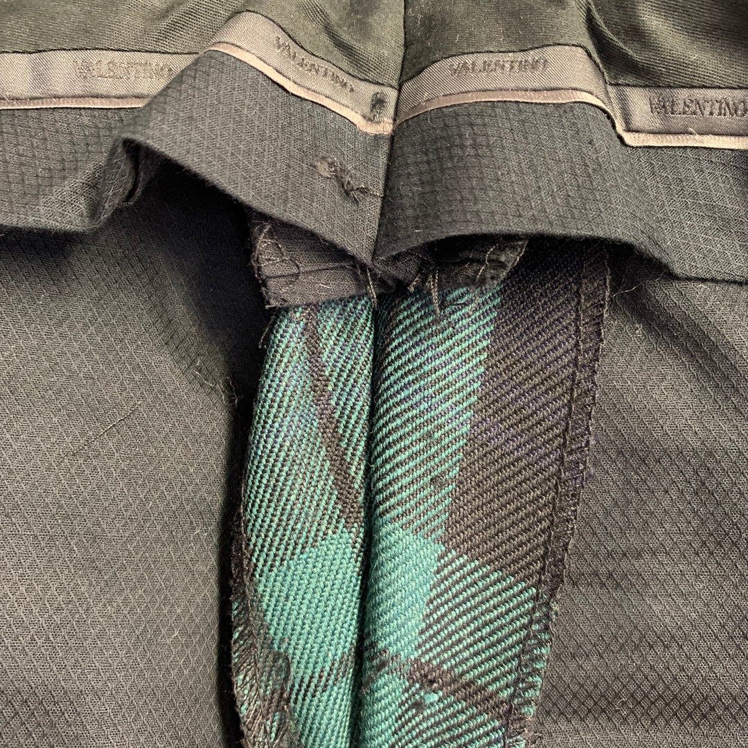 VALENTINO Size 32 Navy Green Plaid Wool Pleated Tapered Dress Pants – Sui  Generis Designer Consignment