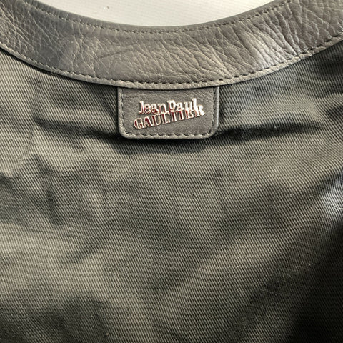 JEAN PAUL GAULTIER Black Silver Leather Bucket Bags