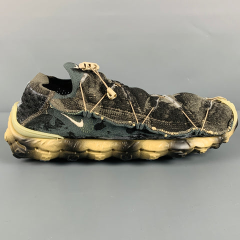 NIKE Talla 10 -ISPA Mindbody- Zapatillas de algodón pintadas en gris negro