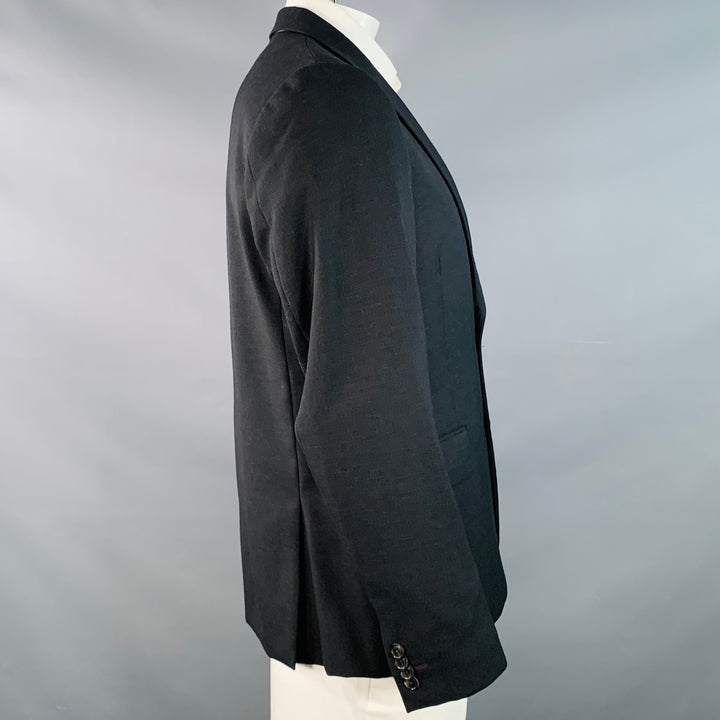 PAUL SMITH Size 44 Regular Soho Black Twill Wool Notch Lapel Sport Coat