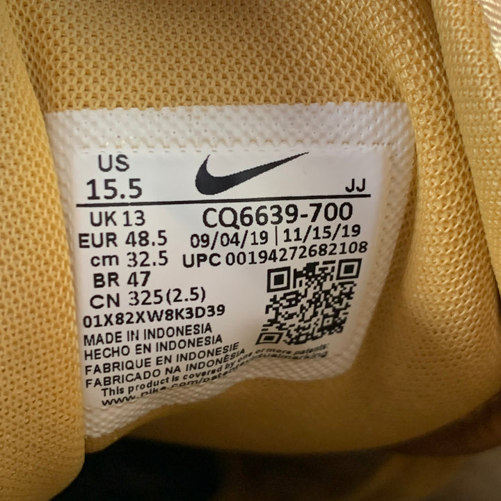 NIKE 2020 30th Anniversary Size 15.5 Gold Metallic Low Top Sneakers