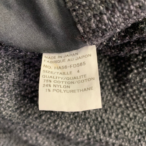 ISSEY MIYAKE Size L Grey Navy Single Breasted Snaps Coat