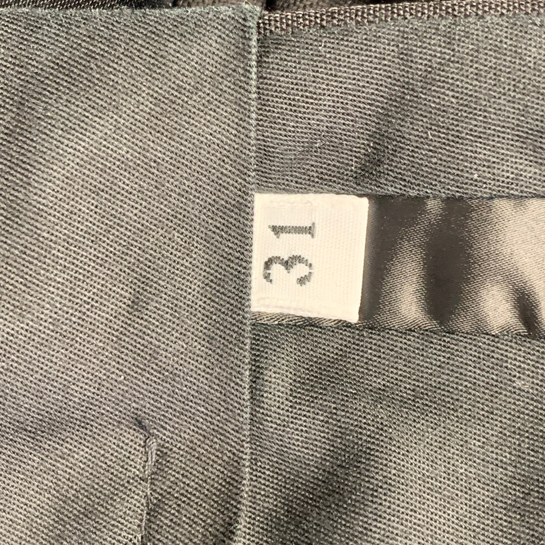 RALPH LAUREN Size 38 Regular Black Pinstripe Wool Double Breasted Peak Lapel Suit