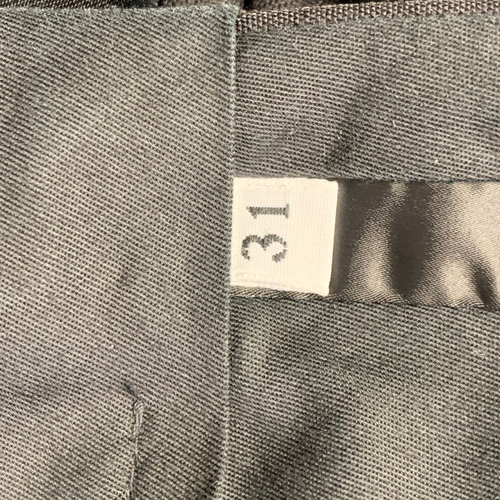 RALPH LAUREN Size 38 Regular Black Pinstripe Wool Double Breasted Peak Lapel Suit