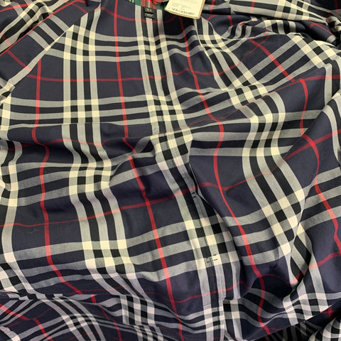 BURBERRY Size L Multi Color Cotton Plaid Belted Trench Coat