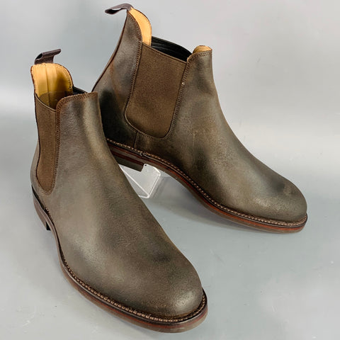 CROCKETT & JONES Size 10 Brown Roughout Suede Ankle Chelsea Boots