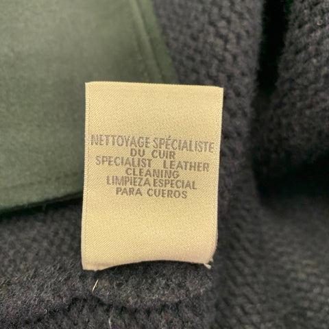 HERMES Size S Navy Knit Cashmere V-Neck Cardigan
