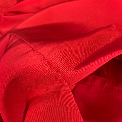 OSCAR DE LA RENTA Size M Red Silk Taffeta One Shoulder Knee Length Cocktail Dress