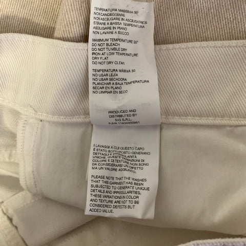 FIVEFOURFIVE Size S Beige White Cotton Wide Leg Jeans