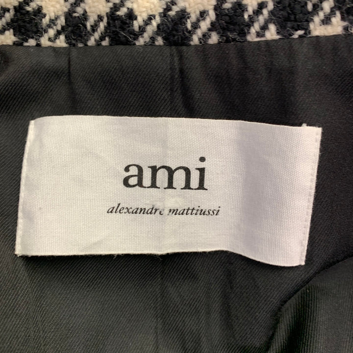 AMI by ALEXANDRE MATTIUSSI Size 48 Black Cream Wool Houndstooth Jacket