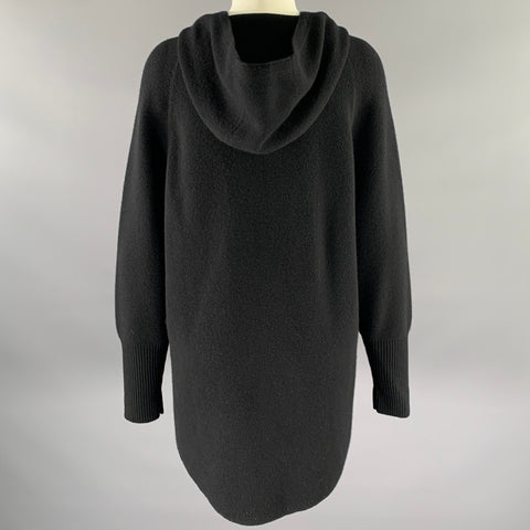 AKRIS Size M Black Cashmere Hoodie Cardigan