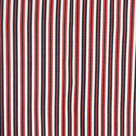 RICHARD JAMES Size L Red White Stripe Cotton Curved Cutaway Long Sleeve Shirt