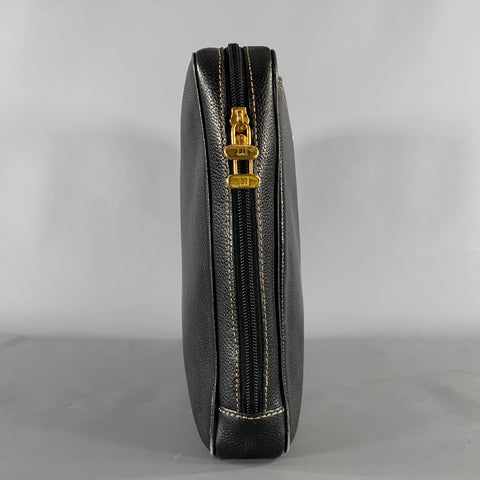 DUNHILL Black Gold Crackled Leather Bags