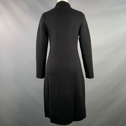 DROZDZIK Size S Black Wool Knit Two Pockets Cardigan