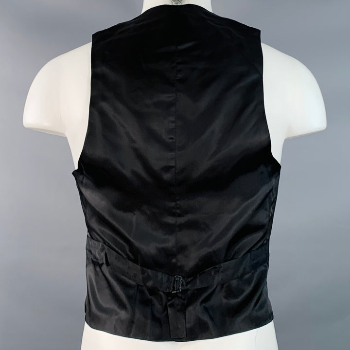 BAND OF OUTSIDERS Size 34 Black Wool Mohair Twill Shawl Vest