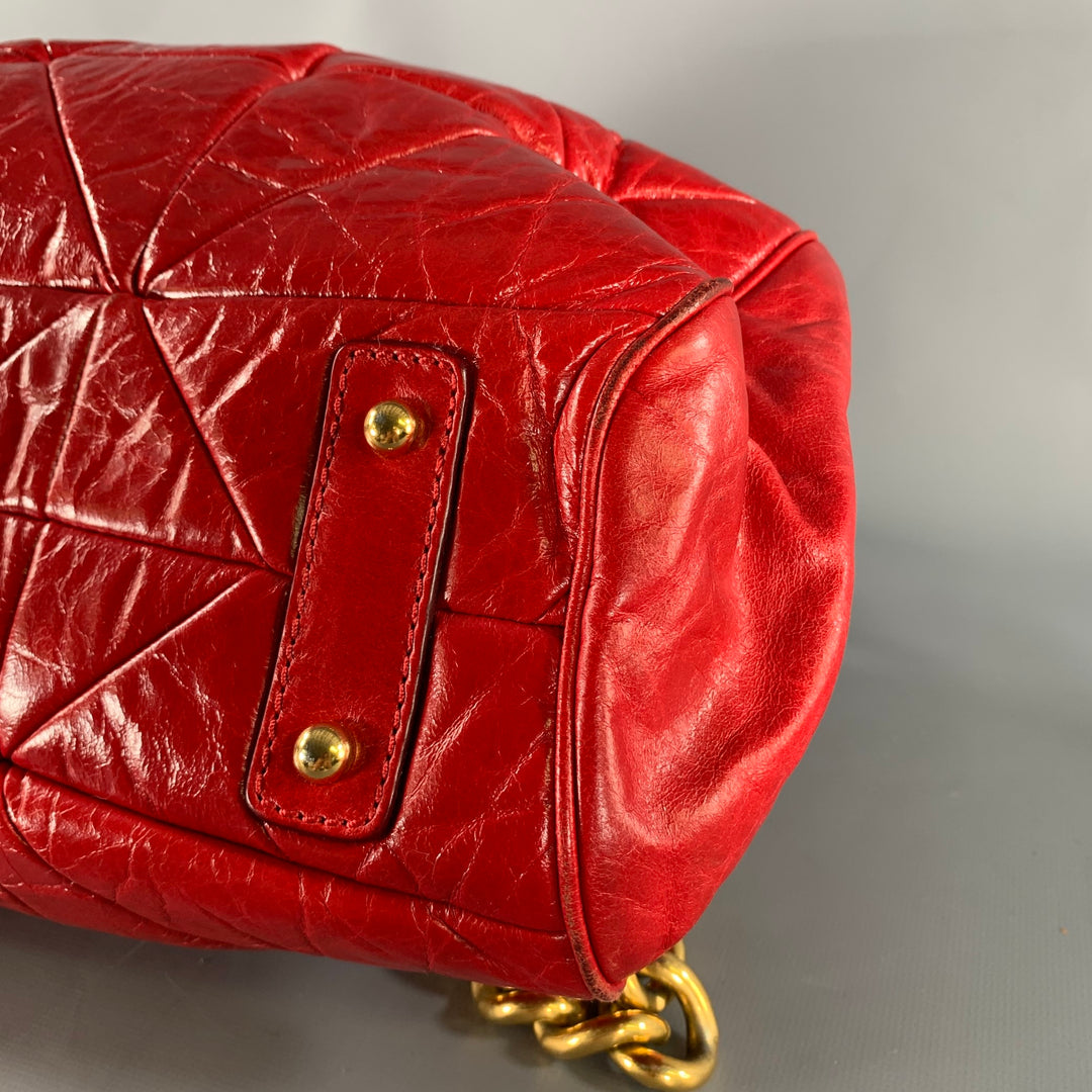 MARC JACOBS Red Quilted Calfskin Leather Purse Handbag