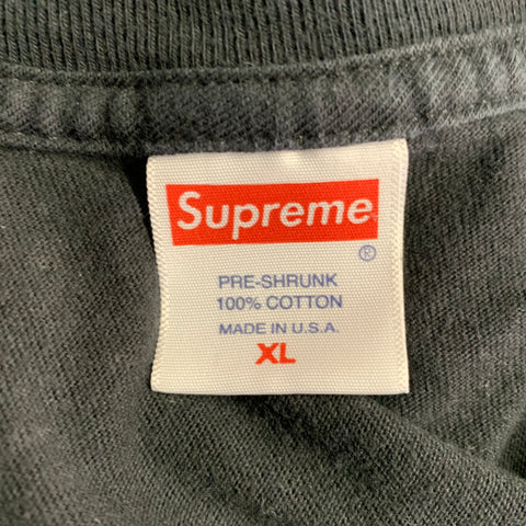 SUPREME FW18 Size XL Guts Black Red Print Cotton Cutoff Sleeves T-shirt