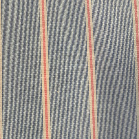 TURNBULL & ASSER Taille L Chemise à manches longues en coton rayé bleu rose et poignets mousquetaires