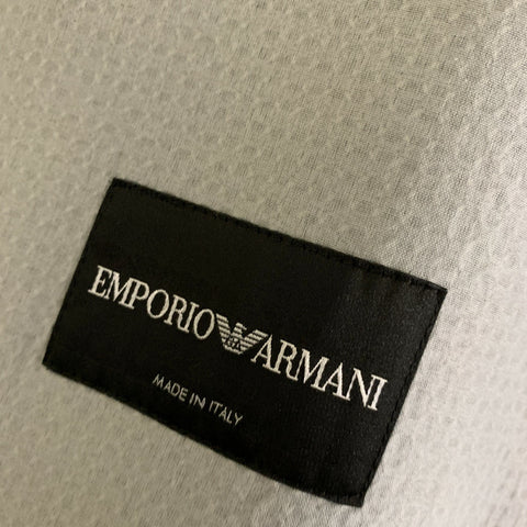 EMPORIO ARMANI 2013 Size 48 Silver Metallic Cotton & Polyamide Zip Up Jacket